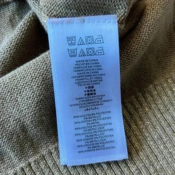 Michael Kors Sweater Gold Pullover Tunic Sweater Long Sleeve Size Extra Large - Picture 6 of 7